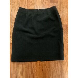 Emanuel Ungaro Made In Italy Green Wool Bl Skirt Size 12 Minimalist Quiet Luxury